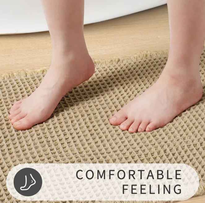 Home Fashion Waffle Bathroom Door Absorbent Carpet - HEARTLESS Habits