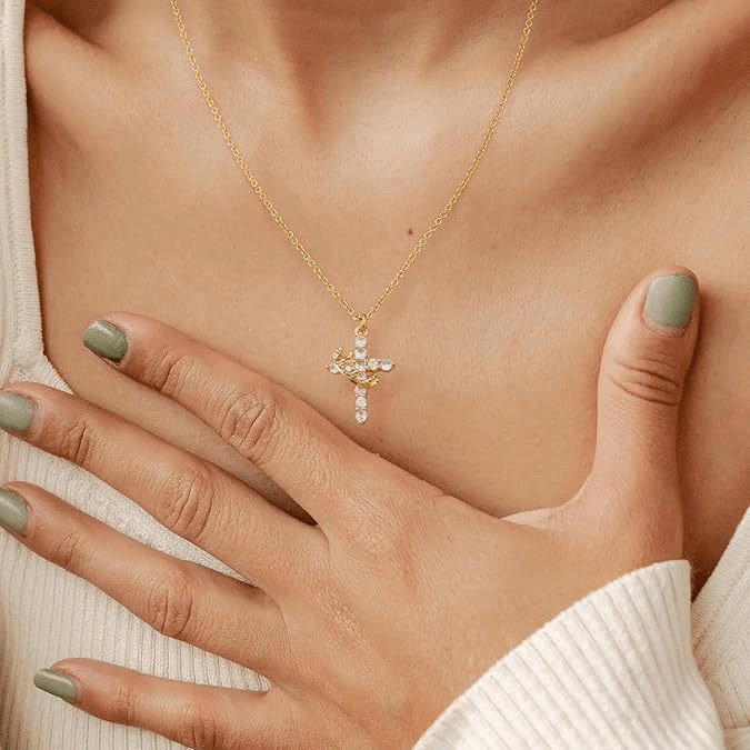 Crown Cross Necklace - HEARTLESS Habits