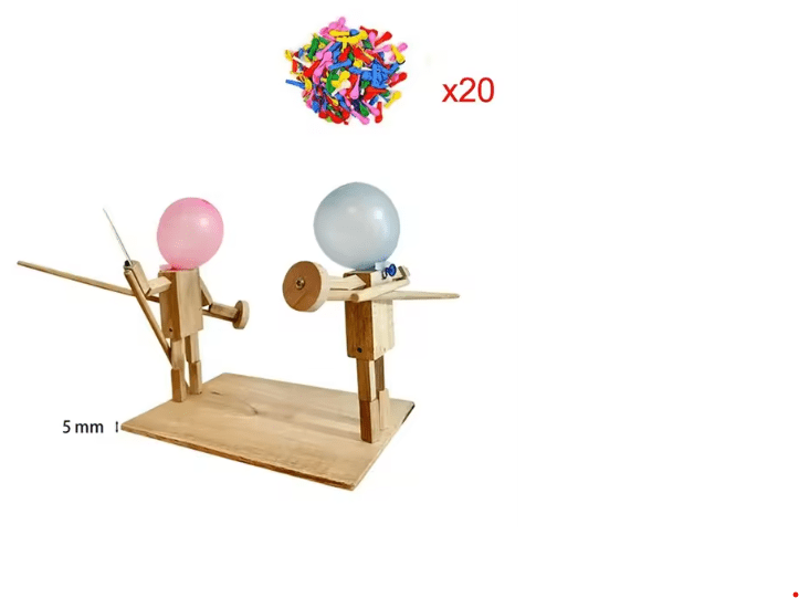 Handmade Balloon Heads Wooden Fighter Puppets - HEARTLESS Habits