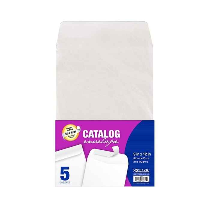 9" x 12" Self-Seal White Catalog Envelope (5/Pack) - HEARTLESS Habits