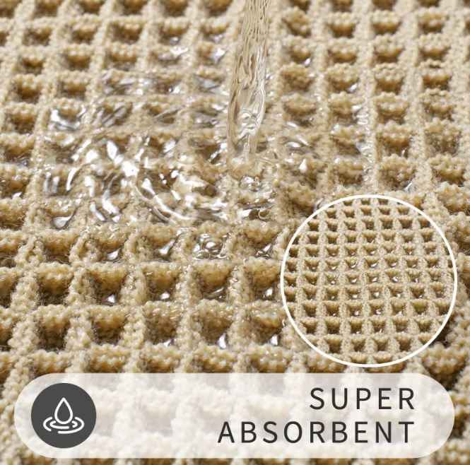 Home Fashion Waffle Bathroom Door Absorbent Carpet - HEARTLESS Habits
