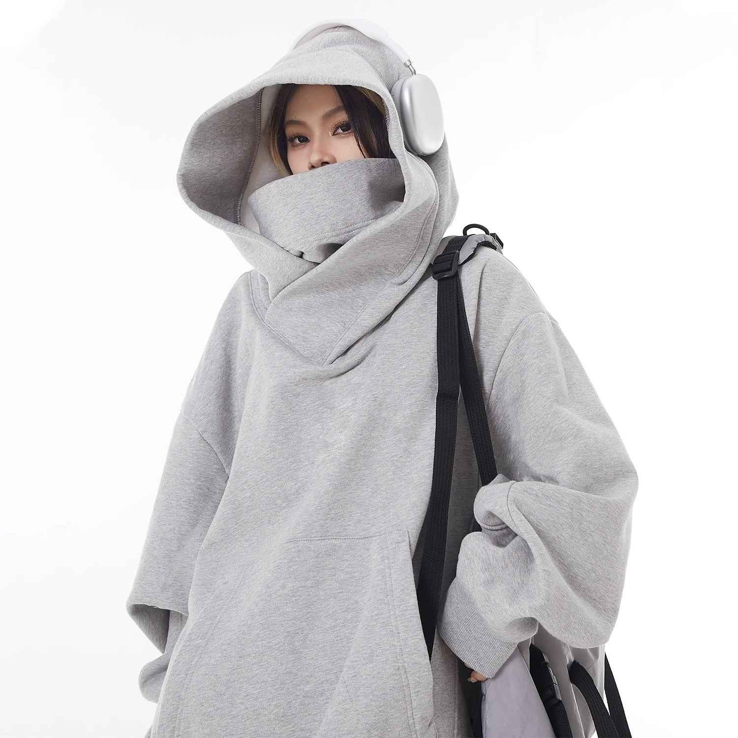 Loose High Collar Fleece Lined Hoodie - HEARTLESS Habits