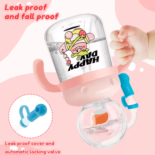 Children's Whale Cartoon Diving Fountain Water Bottle - Tritan Leakproof Sippy Cup (Various Sizes & Colors) - HEARTLESS Habits