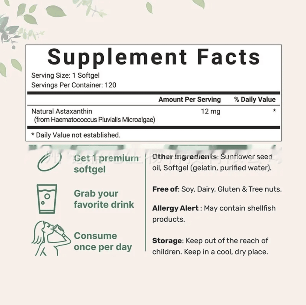 Astaxanthin Soft Capsules – 120 Tablets - HEARTLESS Habits