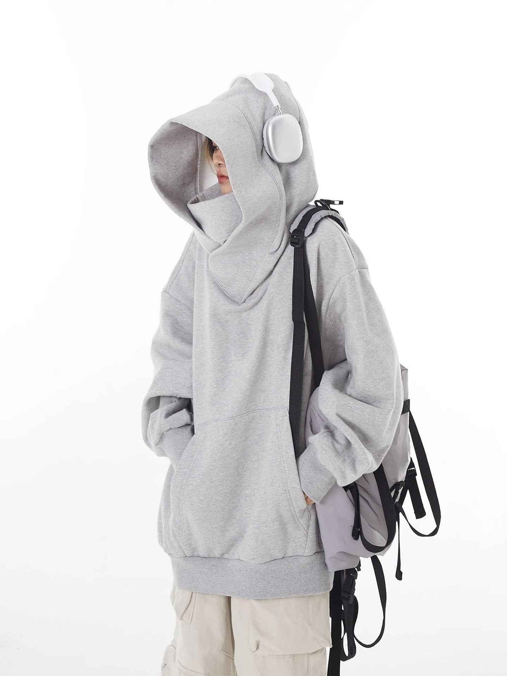Loose High Collar Fleece Lined Hoodie - HEARTLESS Habits