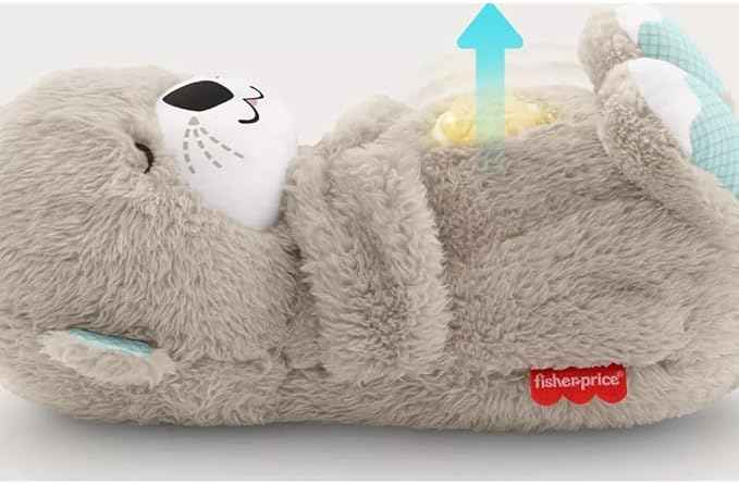 Sound Machine Soothe 'n Snuggle Otter Portable Plush Baby Toy with Sensory Details Music Lights & Rhythmic Breathing Motion - HEARTLESS Habits