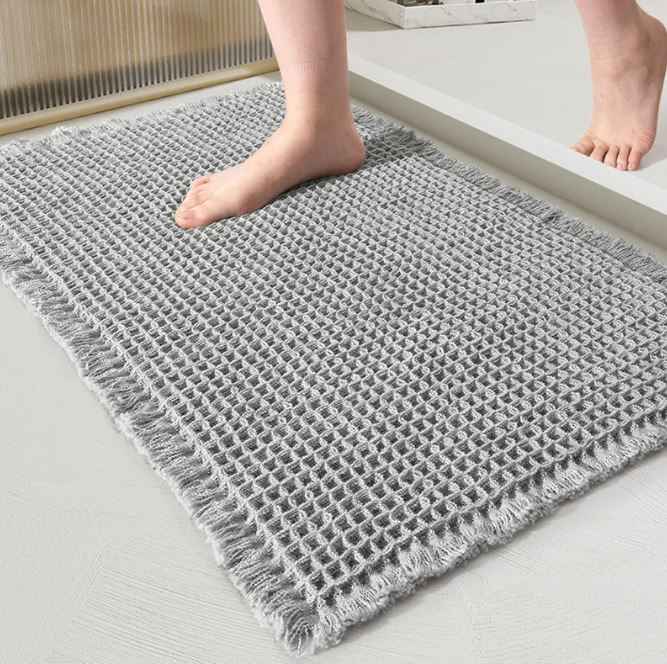 Home Fashion Waffle Bathroom Door Absorbent Carpet - HEARTLESS Habits