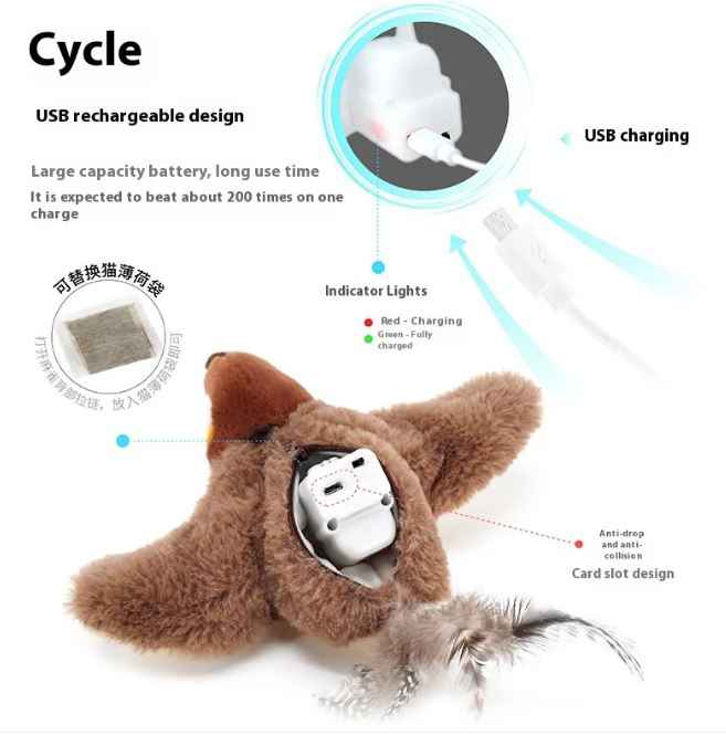 Flapping Bird Cat  Toy - HEARTLESS Habits