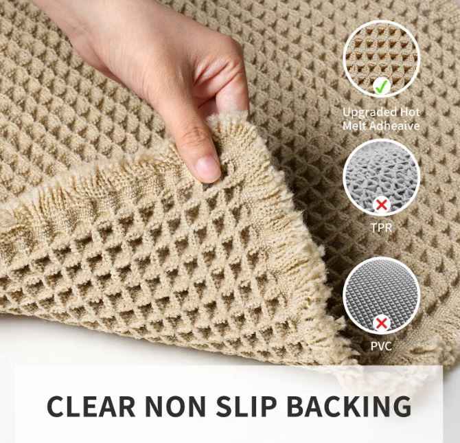 Home Fashion Waffle Bathroom Door Absorbent Carpet - HEARTLESS Habits