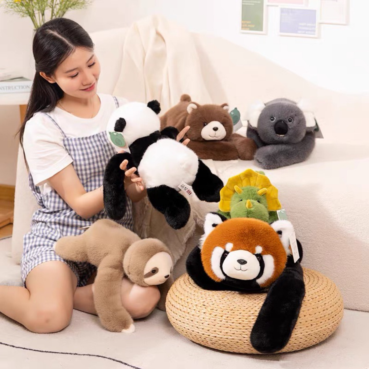 Panda, Koala, Sloth, Dinosaur, Bear & Little Panda Plush Doll Gift – Kids Soft Stuffed Toy - HEARTLESS Habits