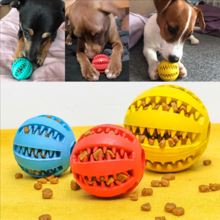 Interactive Rubber Slow Feeder Dog Ball - HEARTLESS Habits