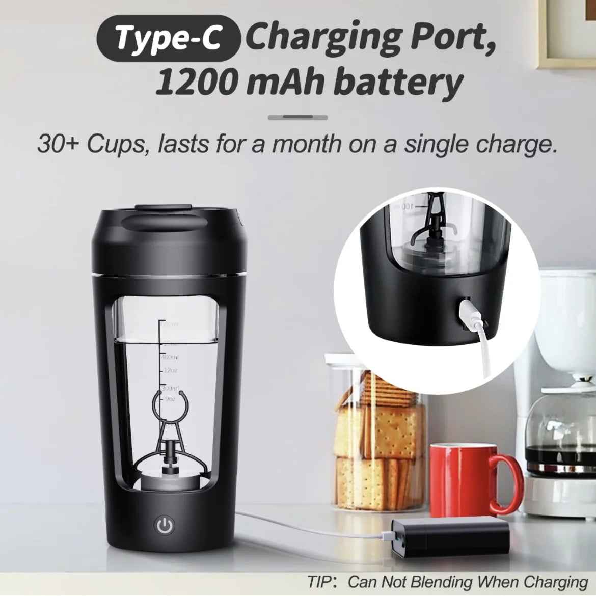 Electric Portable Whey Protein Shaker Bottle - HEARTLESS Habits