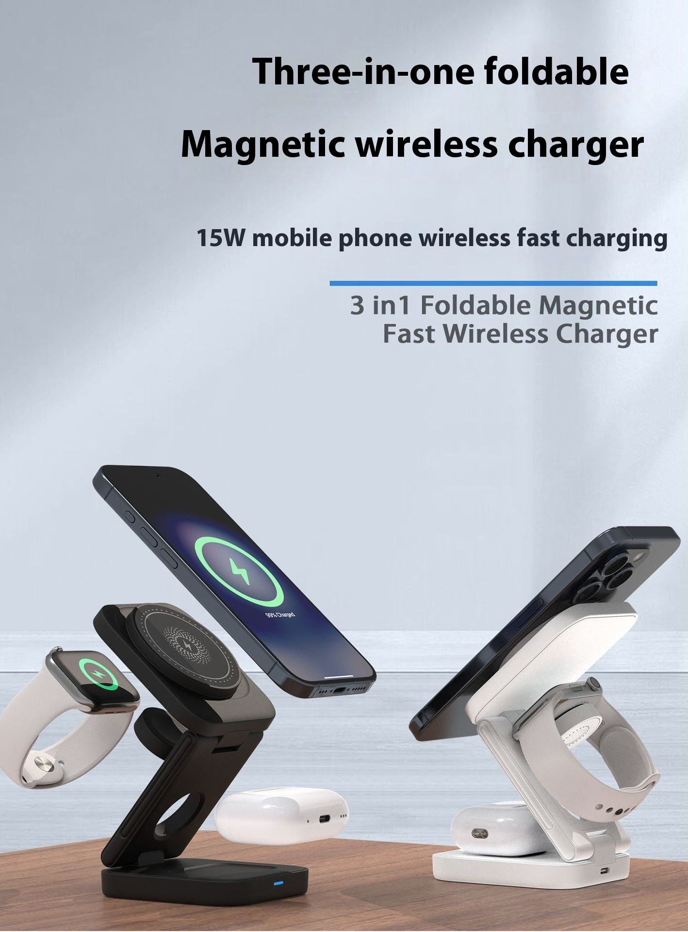 3 IN 1 FOLDABLE WIRELESS CHARGER - HEARTLESS Habits
