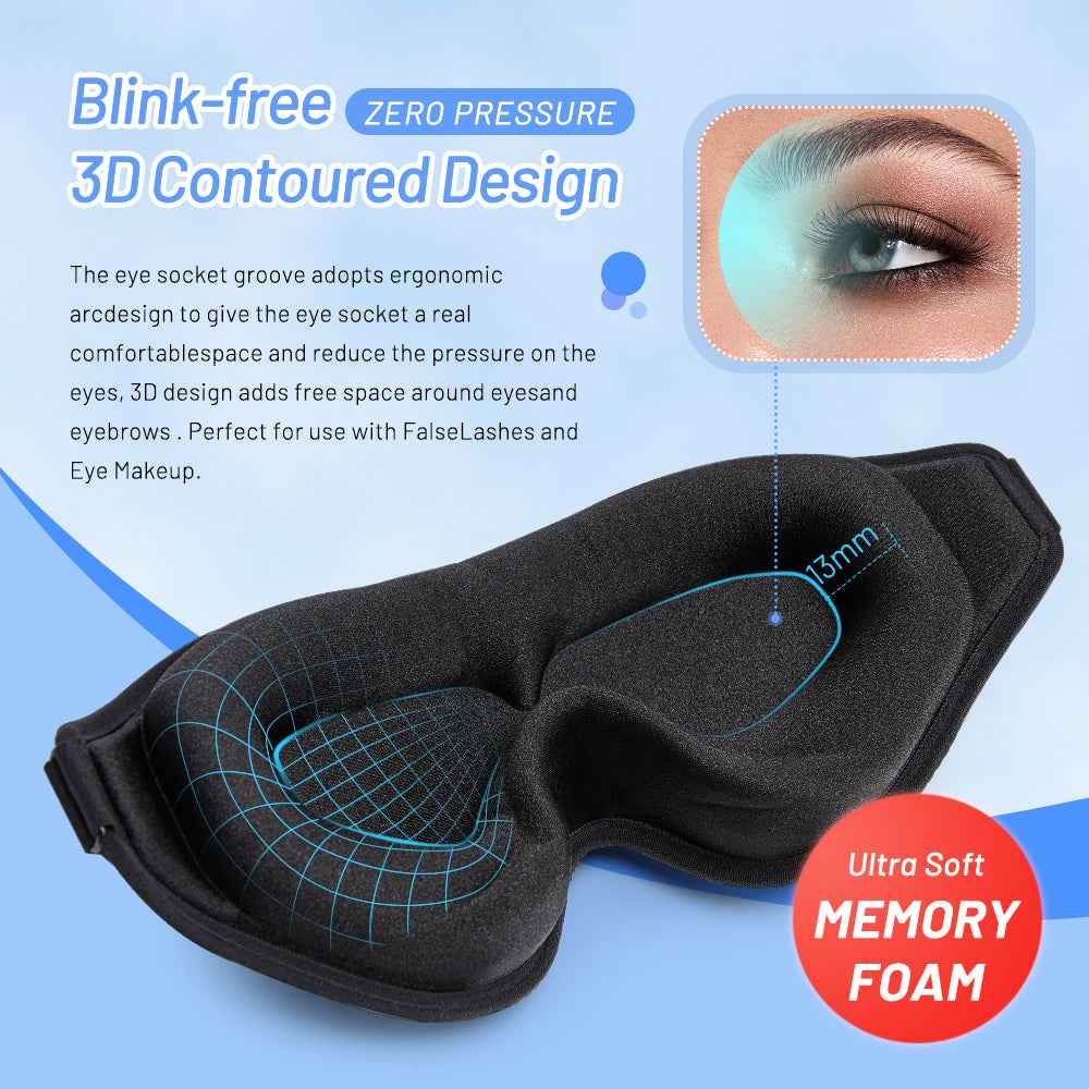 3D Natural Memory Foam Sleep Mask for Comfort - HEARTLESS Habits