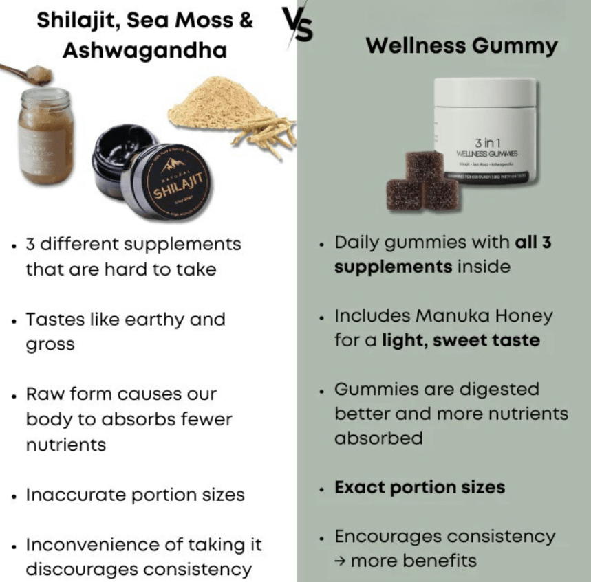 Shilajit 3-in-1 Gummies for Men - HEARTLESS Habits