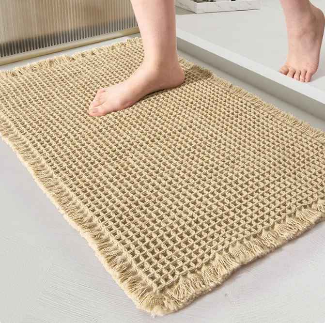Home Fashion Waffle Bathroom Door Absorbent Carpet - HEARTLESS Habits